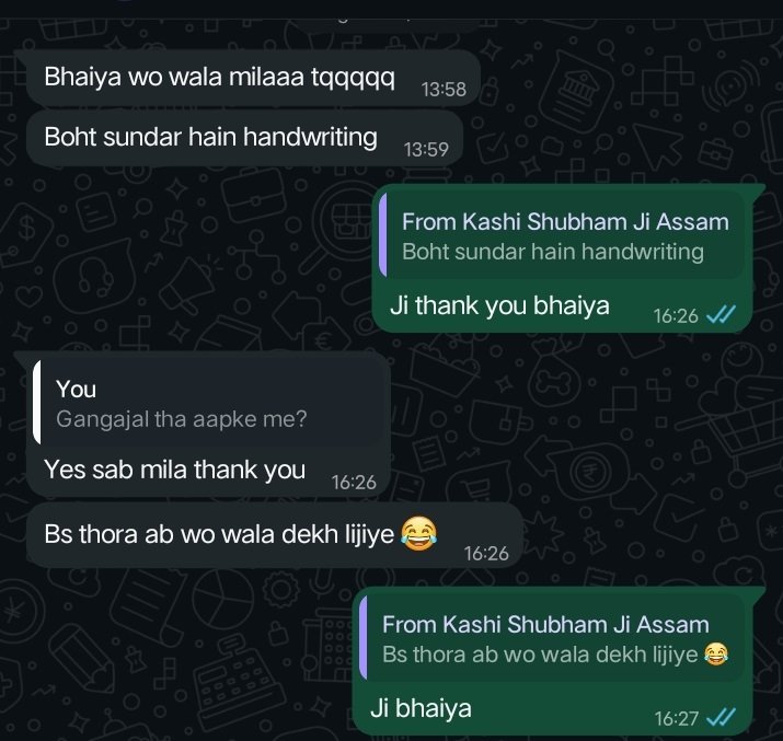 Customer WhatsApp review